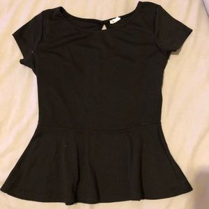 Black peplum top